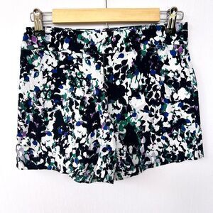 DL Black White Purple Blue Green Floral Print Stretch Shorts Small